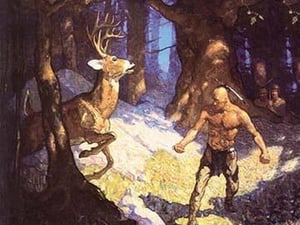 Inncus Slays the Deer by N.C. Wyeth - Art Print