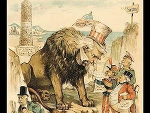 Judge Magazine: The Panama Canal The Lion in the Path by Bernhard Gillam - Art Print