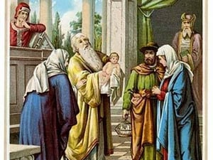 The Priest Gives His Blessings to the Baby Jesus - Art Print