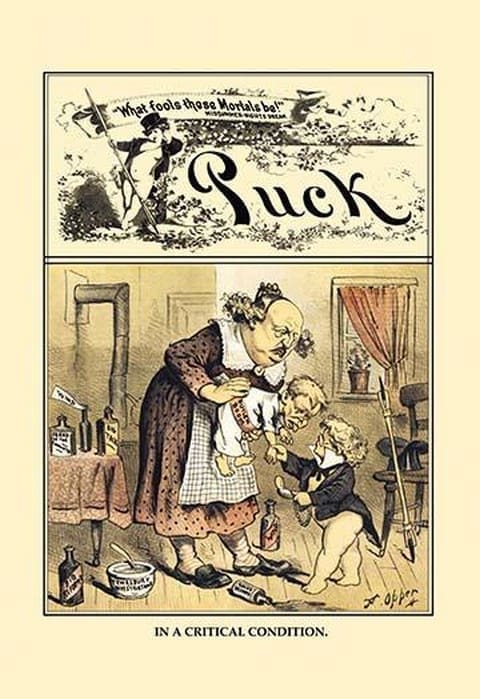 Puck Magazine: In a Critical Condition by Frederick Burr Opper - Art Print