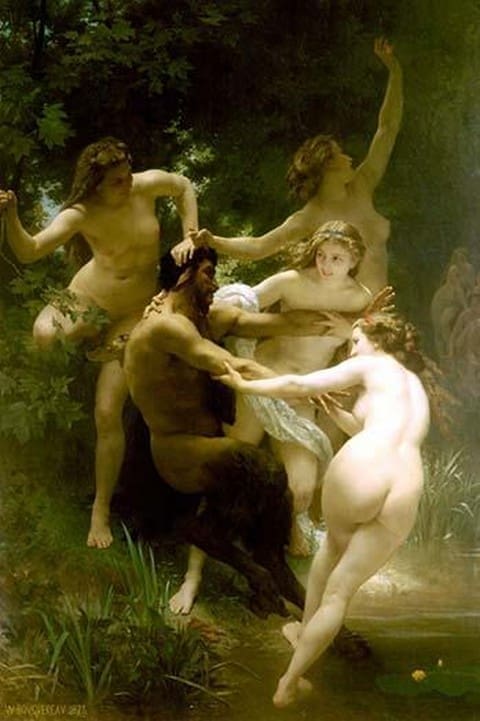 Nymphs and Satyr by William Bouguereau - Art Print