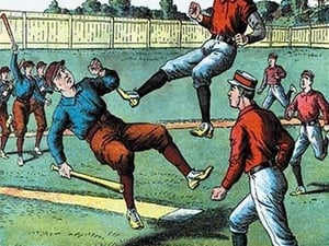 Baseball Brawl Begins - Art Print
