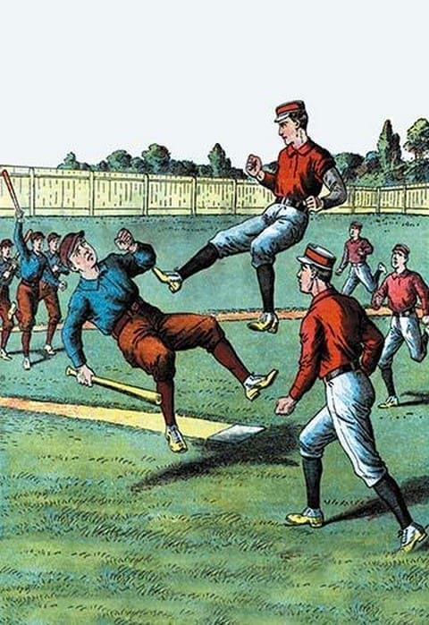 Baseball Brawl Begins - Art Print