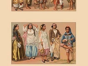 Costumes of Tunisia and Algeria by Auguste Racinet - Art Print