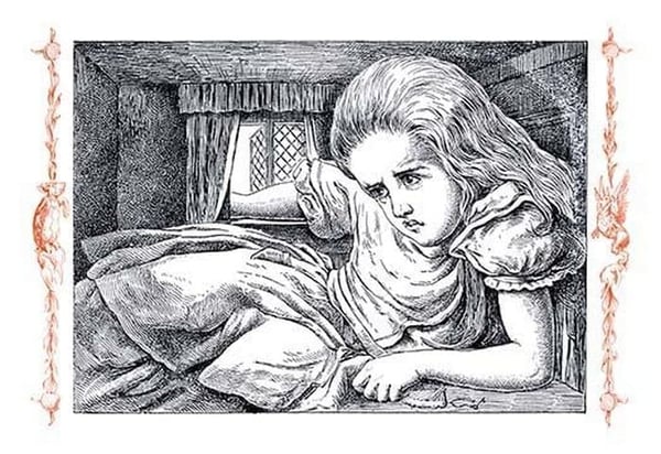 Alice in Wonderland: Alice Grows Large by John Tenniel - Art Print
