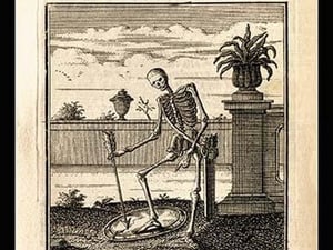 Skeleton with Shield and Arrow - Art Print