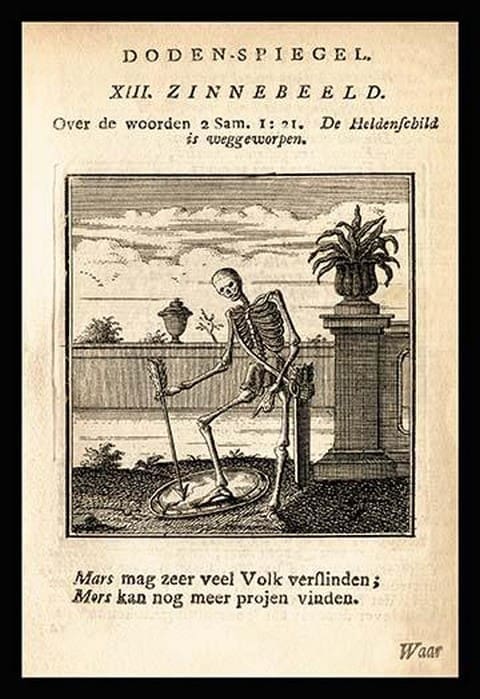 Skeleton with Shield and Arrow - Art Print