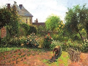The Artist Garden at Eragny by Camille Pissarro - Art Print