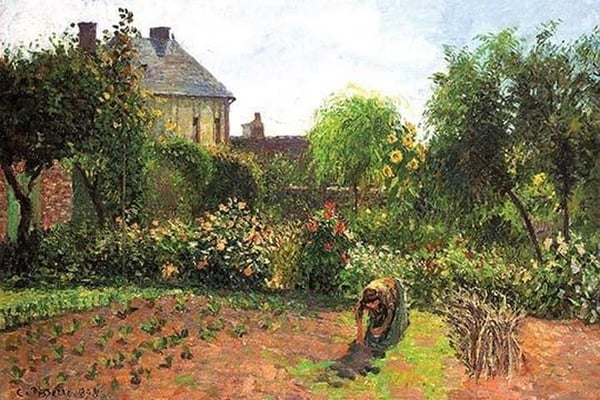 The Artist Garden at Eragny by Camille Pissarro - Art Print