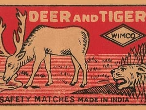 Deer and Tiger Safety Matches - Art Print