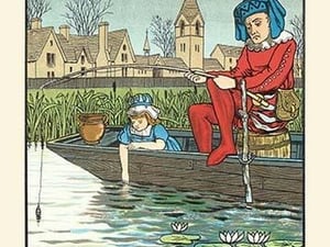 Angling Uncle and His Niece by J.E. Rogers - Art Print