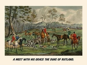 A Meet with his grace the Duke of Rutland by Henry Alken - Art Print