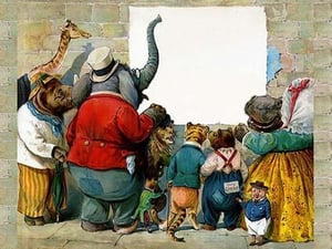 Animals at the Wall by G.H. Thompson - Art Print