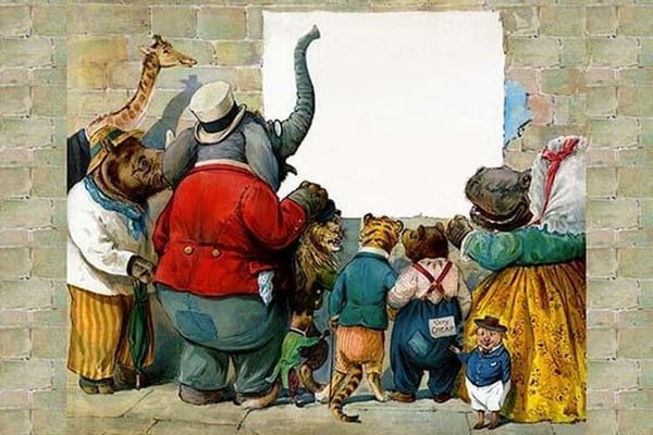 Animals at the Wall by G.H. Thompson - Art Print