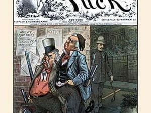 Puck Magazine: There's a New Policeman on the Beat by Bernhard Gillam - Art Print