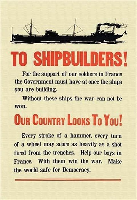 To Shipbuilders! Our country looks to you! - Art Print