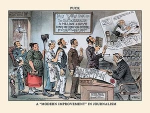 Puck Magazine: A 'Modern Improvement' in Journalism by Frederick Burr Opper - Art Print