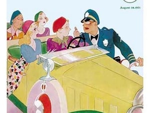 Motorcycle Cop Reprimands Society Debs - Art Print