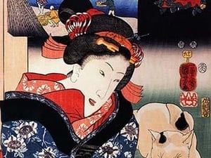 Quite Time with Cat by Utagawa Kuniyoshi - Art Print
