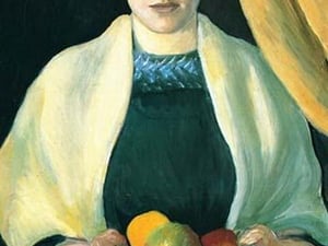 Portrait with apples (portrait of the wife of the artist) by August Macke - Art Print