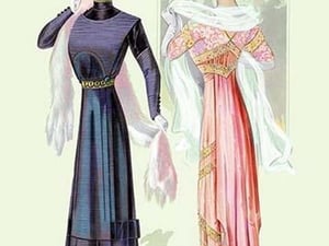 Le Costume Royals: Two Robespierre Silk Gowns - Art Print