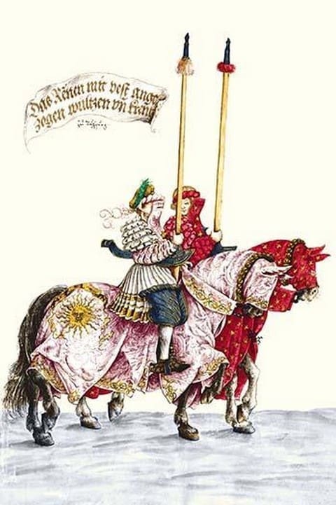 German Knights in Horseback in Procession by H. Burkmair 5 - Art Print