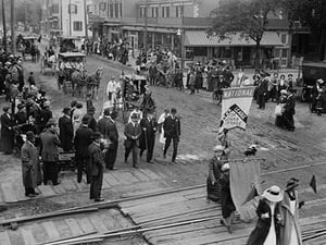 Women and Men march down Long Island Street to gain the Vote - Art Print