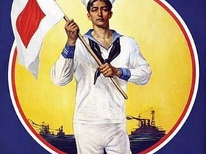 He is getting our country's signal - are you? Join the Navy. by American Lithograph Co - Art Print