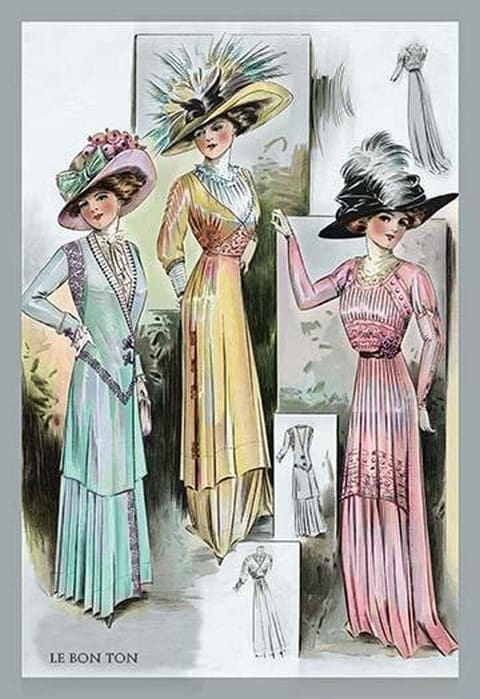 Le Bon Ton: A Trio in Pastels and Hats - Art Print