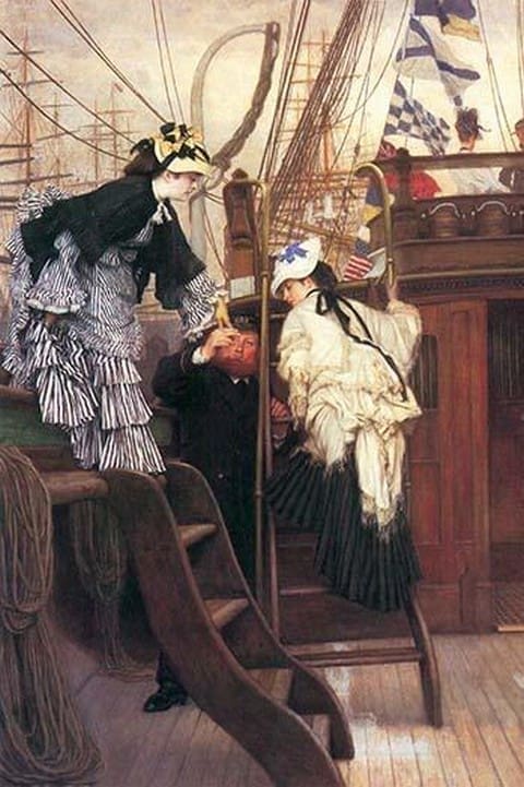 Entry to the yacht by James Tissot - Art Print