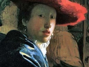 Girl with red hat by Johannes Vermeer - Art Print