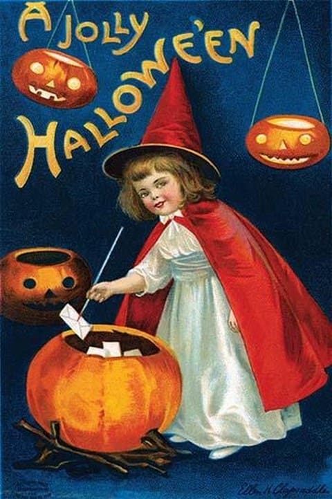 A Jolly Hallowe'en by Ellen M. Clapnoddle - Art Print