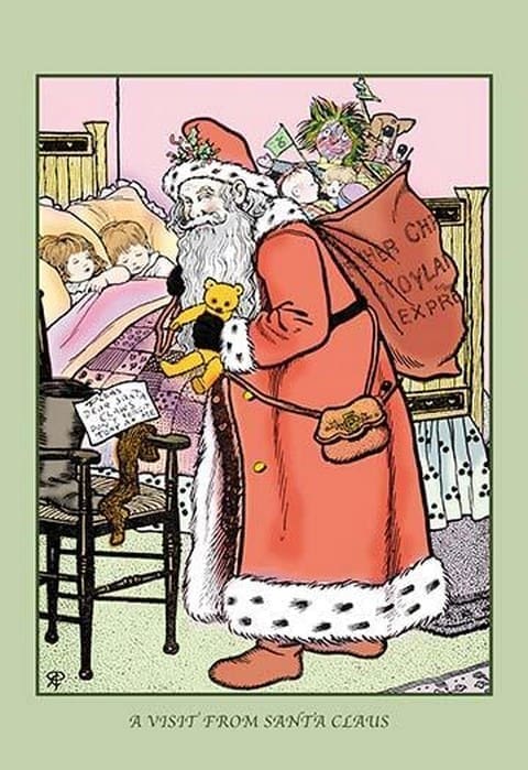 A Visit from Santa Claus by Rosa C. Petherick - Art Print