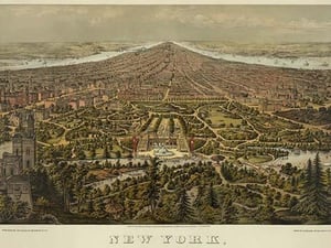 Birds-eye view of Manhattan
