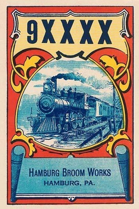 9XXXX Steam Train Broom Label - Art Print