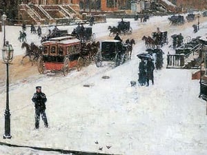 Fifth Avenue in Winter by Frederick Childe Hassam - Art Print