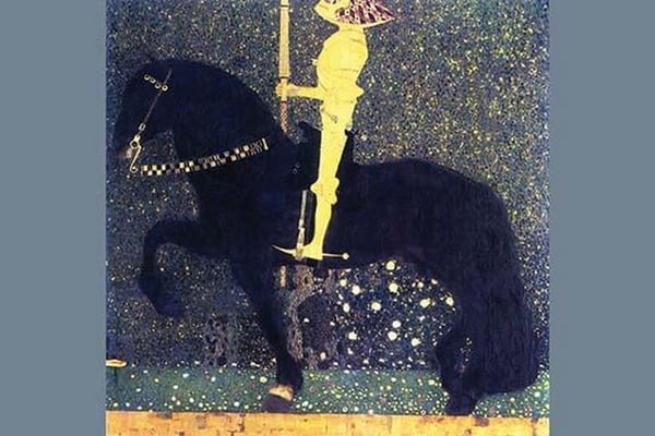 The life of a struggle (The Golden Knights) by Gustav Klimt - Art Print