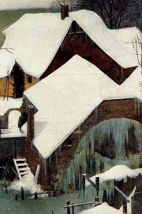Hunters in the Snow - Detail - by Pieter the Elder Brueghel #4 - Art Print