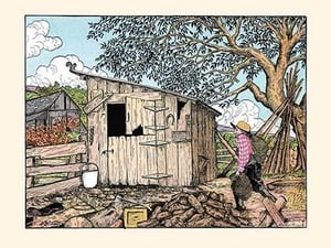 Mr. Sneekum Carried the Pigs to His Own Pen by Luxor Price - Art Print