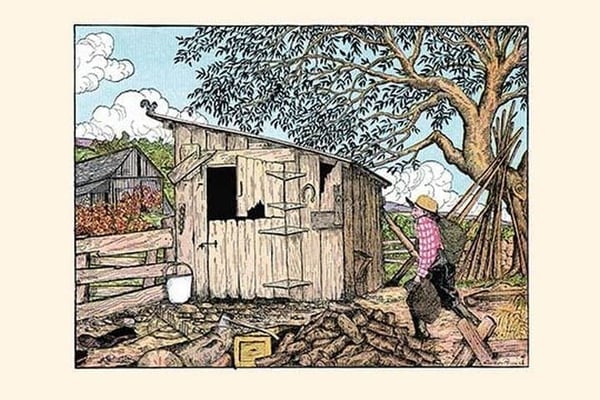 Mr. Sneekum Carried the Pigs to His Own Pen by Luxor Price - Art Print