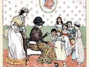 Sing a Song of Sixpence; Poem related to children by a elderly woman by Randolph Caldecott - Art Print