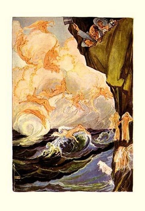 The Cloud Fairies by John R. Neill - Art Print