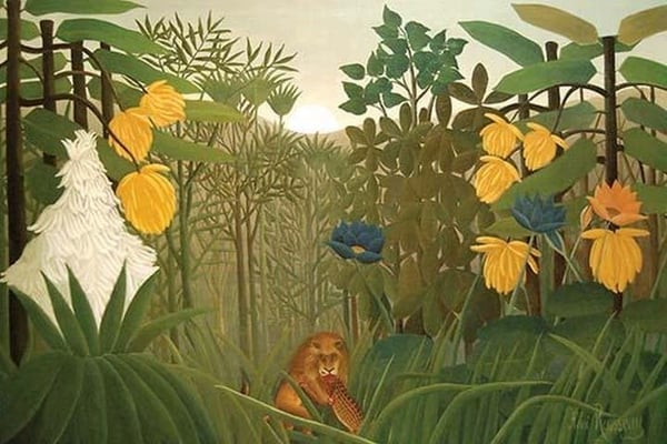 Repast of the Lion by Henri Rousseau - Art Print