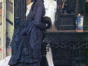 Young women with Japanese goods by James Tissot - Art Print