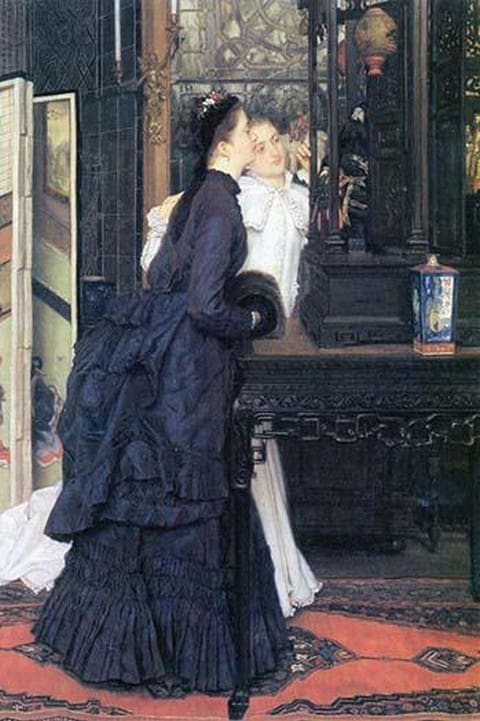 Young women with Japanese goods by James Tissot - Art Print