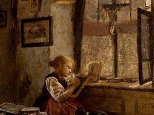 Girl With Cat by Herman Hartwich - Art Print