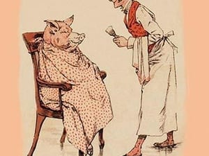 Shaving the Pig - Art Print