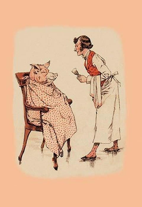 Shaving the Pig - Art Print