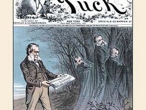 Puck Magazine: A Fatal Gift by Bernhard Gillam - Art Print