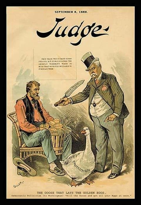 Judge Magazine: The Goose that Lays the Golden Eggs by Bernhard Gillam - Art Print